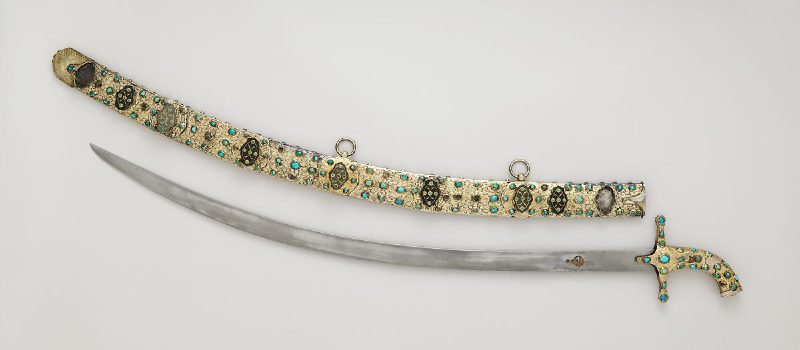 Scimitar with Scabbard late 16th–17th century Hilt and scabbard, Turkish; Blade, Iranian