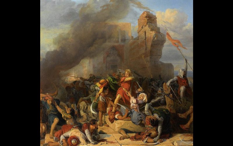 Battle of Jaffa, Richard the Lionheart, 1192 (Oil on Canvas), by Edouard Henri Girardet