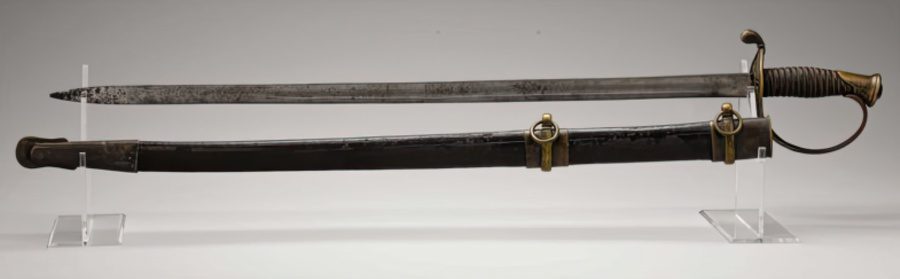 Confederate Officers Field and Staff Sword with Original Leather Scabbard by Louis Froelich