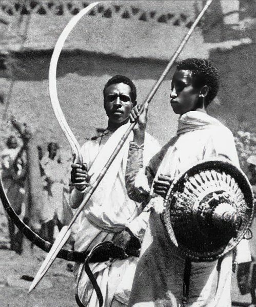 African warriors wielding the Shotel Sword