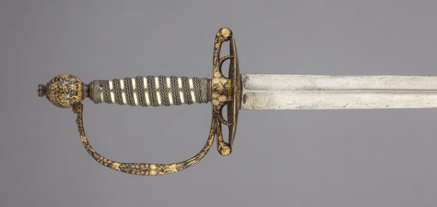 The ricasso of a smallsword cropped